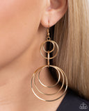 Paparazzi Jewelry Disorienting Demure - Gold Earrings - Pure Elegance by Kym