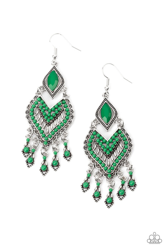 Paparazzi Jewelry Dearly Debonair - Green Earrings
