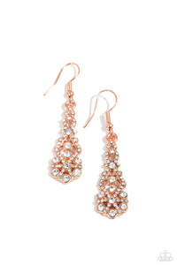 Paparazzi Jewelry GLITZY on All Counts - Copper Earrings - Pure Elegance by Kym