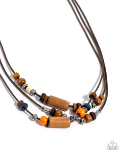 Paparazzi Jewelry Wish You WOOD - Orange Urban Necklace - Pure Elegance by Kym