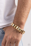 Paparazzi Jewelry Chunky Champion - Gold Men's Bracelet - Pure Elegance by Kym