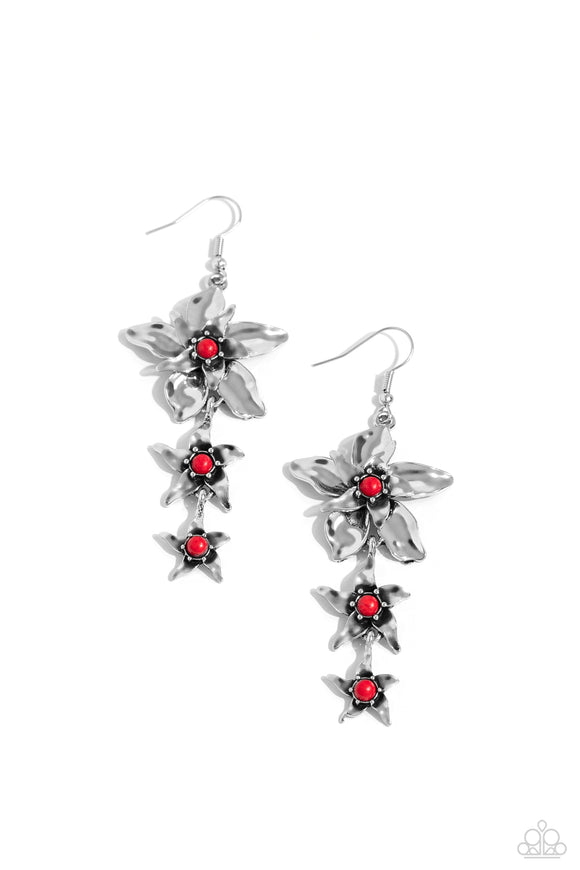 Paparazzi Jewelry Tapered Tiers - Red Earrings - Pure Elegance by Kym