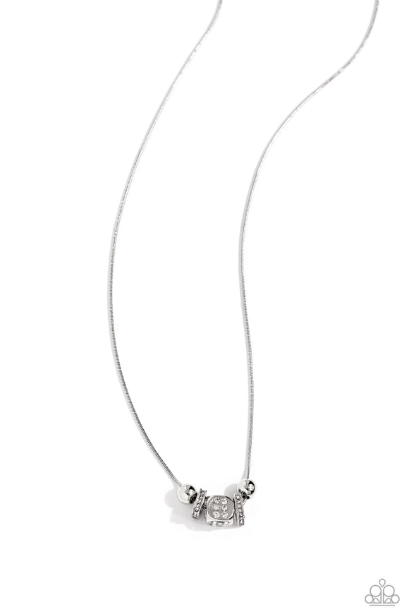 Paparazzi Jewelry Rolling the Dice - White Necklace - Pure Elegance by Kym