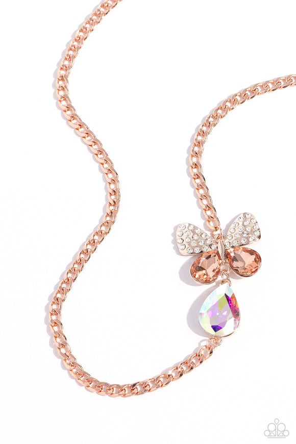 Paparazzi Jewlery Fluttering Finesse - Rose Gold Necklace - Pure Elegance by Kym