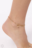 Paparazzi Jewelry Solo Sojourn - Gold Anklet - Pure Elegance by Kym