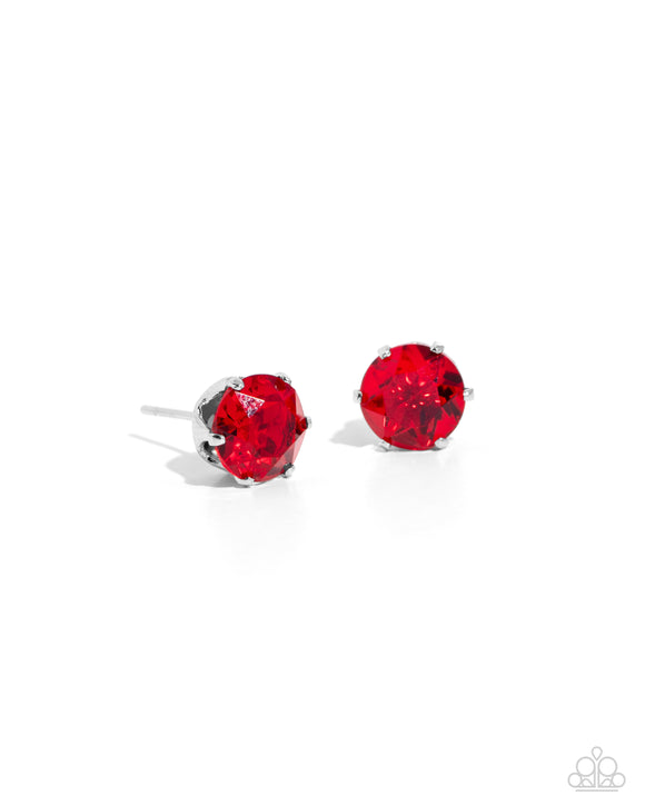 Paparazzi Jewelry Breathtaking Birthstone - Red Earrings - Pure Elegance by Kym