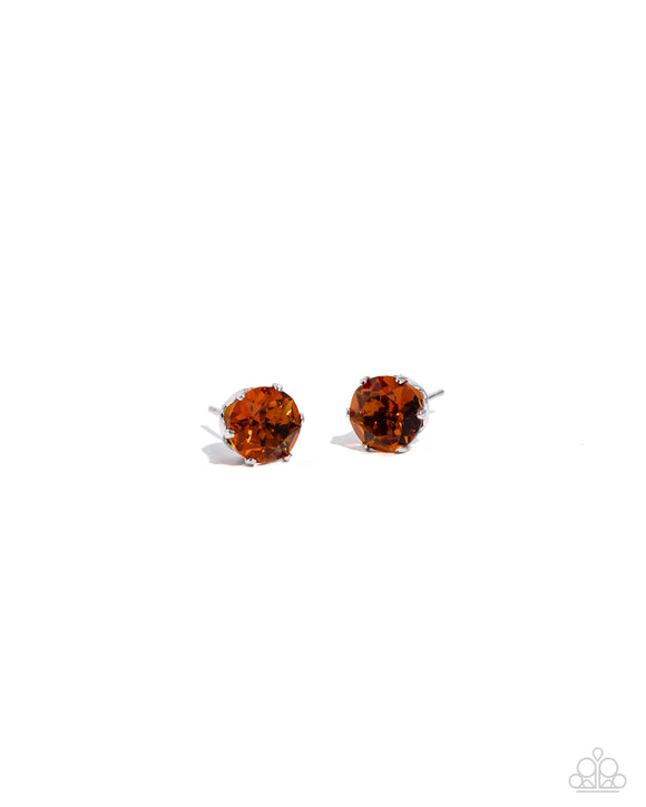 Paparazzi Jewelry Breathtaking Birthstone - Orange Earrings - Pure Elegance by Kym