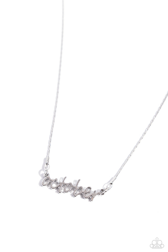 Paparazzi Jewelry Birth Month Bling - October - Silver Necklace