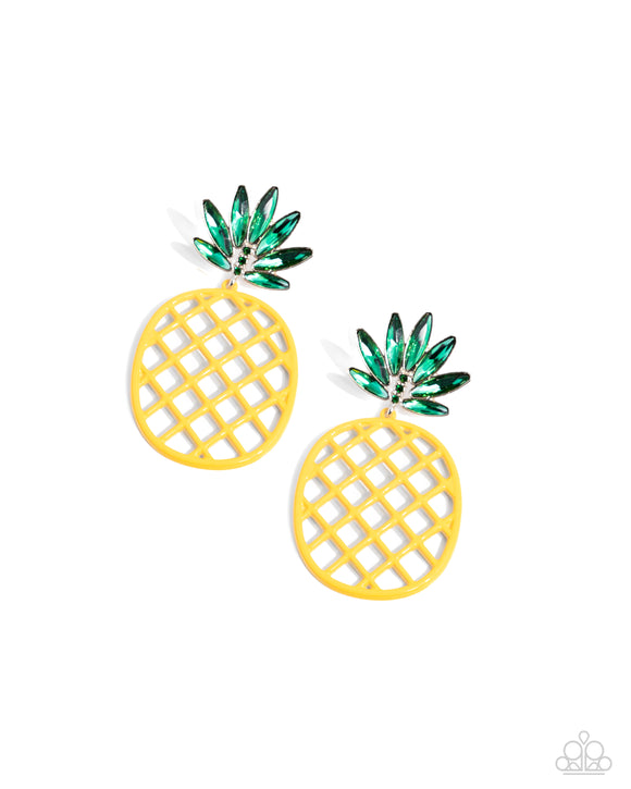 Paparazzi Jewelry Pineapple Passion - Yellow Earrings - Pure Elegance by Kym