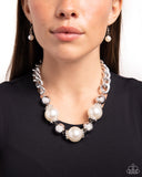 Paparazzi Jewelry Generously Glossy - White Necklace - Pure Elegance by Kym
