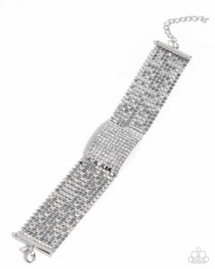 Paparazzi Jewelry Disco Dame - White Bracelet - Pure Elegance by Kym