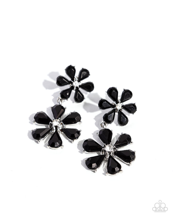Paparazzi Jewelry A Blast of Blossoms - Black Earrings - Pure Elegance by Kym