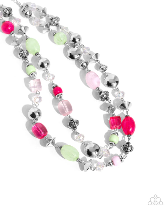 Paparazzi Jewelry Playful Past - Pink Necklace