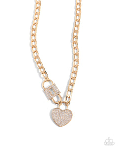 Paparazzi Jewelry Lock Up Your Love - Gold Necklace - Pure Elegance by Kym
