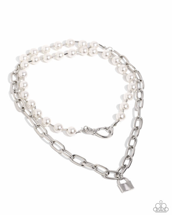 Paparazzi Jewelry Infinite Industry - White Necklace - Pure Elegance by Kym