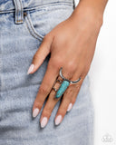 Paparazzi Jewelry Longhorn Luxe - Blue Ring - Pure Elegance by Kym