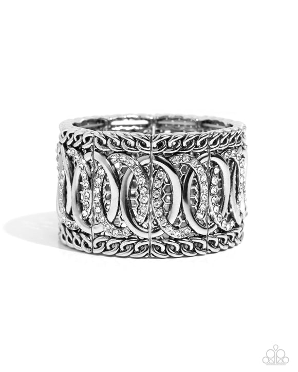 Paparazzi Jewelry Forged Fashion - White Bracelet - Pure Elegance by Kym