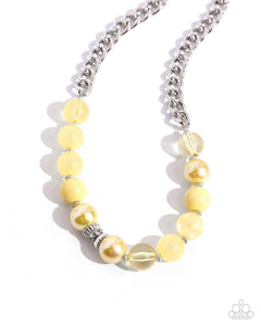 Paparazzi Jewelry Opulent Opacities - Yellow Necklace - Pure Elegance by Kym