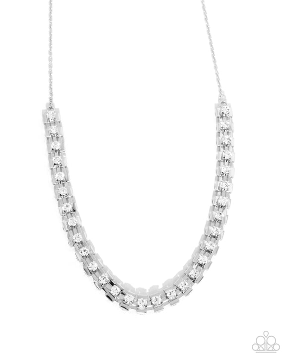 Paparazzi Jewelry Linked Lady - White Necklace - Pure Elegance by Kym