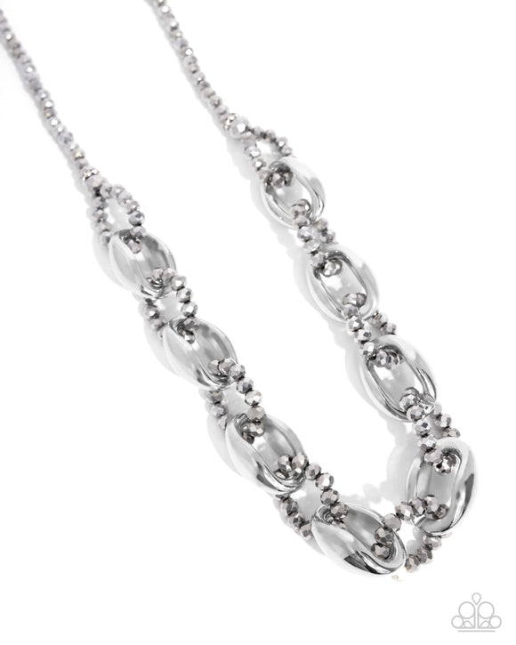 Paparazzi Jewelry Flickering Fact - Silver Necklace - Pure Elegance by Kym