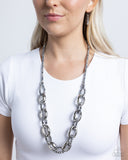 Paparazzi Jewelry Flickering Fact - Silver Necklace - Pure Elegance by Kym