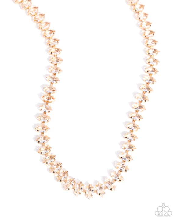 Paparazzi Jewelry Glittery Genre - Gold Necklace - Pure Elegance by Kym