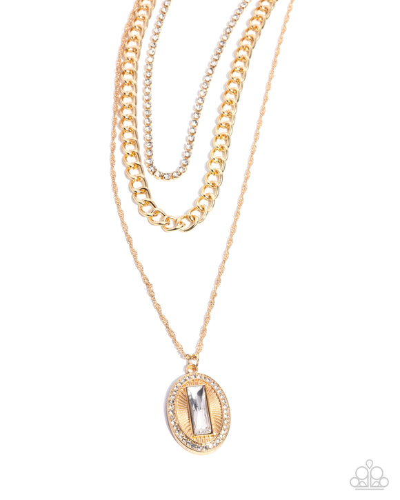 Paparazzi Jewelry Edgy Empire - Gold Necklace - Pure Elegance by Kym