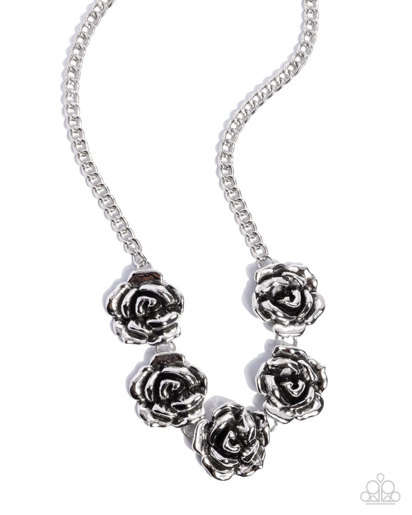 Paparazzi Jewelry Refreshing Roses - Silver Necklace - Pure Elegance by Kym
