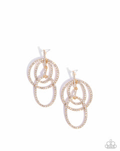 Paparazzi Jewelry Geometric Glitz - Gold Earring - Pure Elegance by Kym