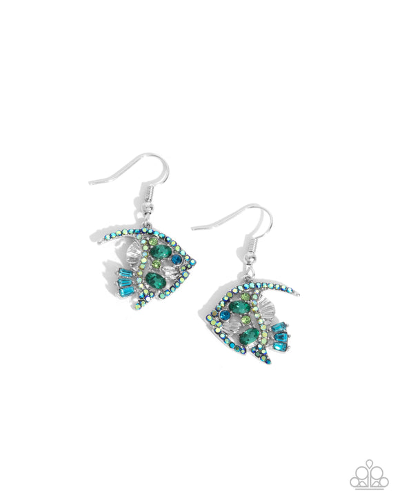 Paparazzi Jewelry Fancy Free Fish - Green Earrings - Pure Elegance by Kym