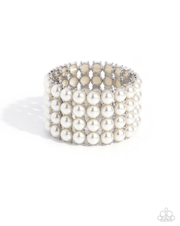 Paparazzi Jewelry Ombre' Overture - White Bracelet - Pure Elegance by Kym