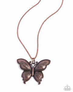 Paparazzi Jewelry Aerial Attraction - Copper Butterfly Necklace - Pure Elegance by Kym