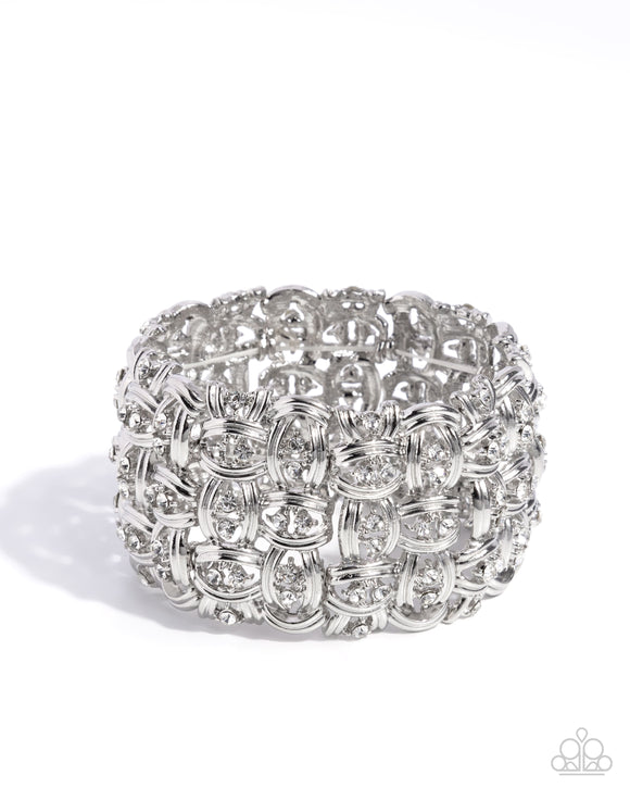 Paparazzi Jewelry Woven Wardrobe - White Bracelet - Pure Elegance by Kym