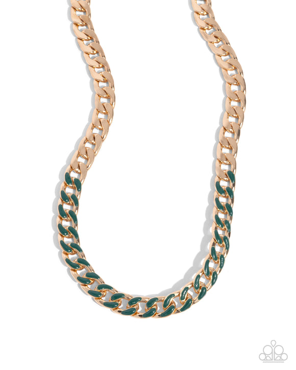 Paparazzi Jewelry Painted Problem - Green Necklace - Pure Elegance by Kym
