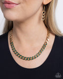 Paparazzi Jewelry Painted Problem - Green Necklace - Pure Elegance by Kym
