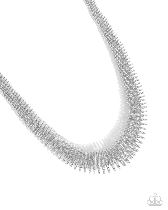 Paparazzi Jewelry Trenchant Tribute - Silver Necklace - Pure Elegance by Kym