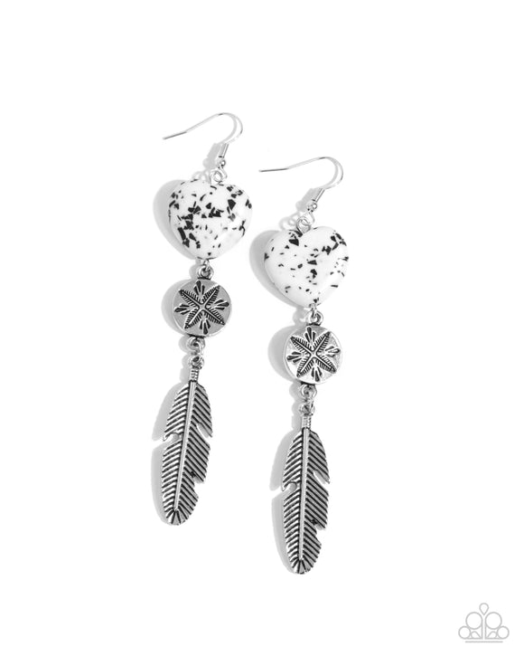 Paparazzi Jewelry Free-Spirited Fame - White Earrings - Pure Elegance by Kym