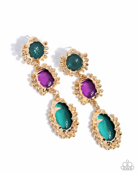 Paparazzi Jewelry Emotional Elegance - Green Earrings - Pure Elegance by Kym