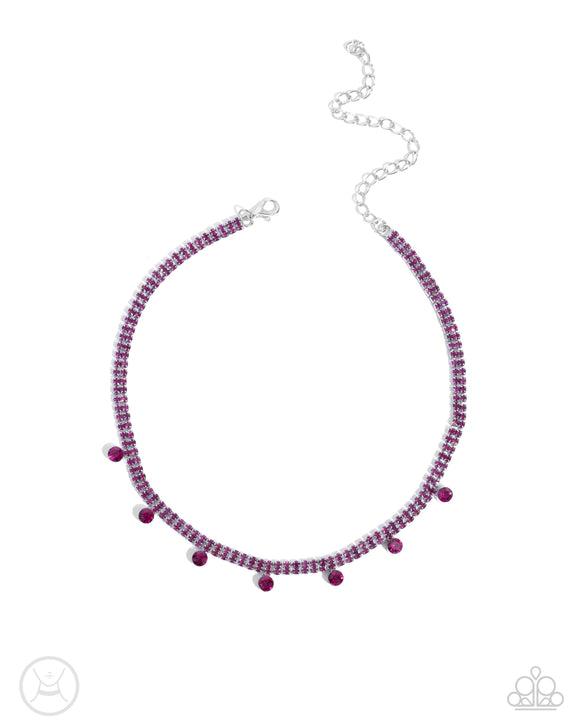 Paparazzi Jewelry Breathtaking Backdrop - Pink Choker Necklace - Pure Elegance by Kym
