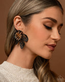 Paparazzi Jewelry Wonderland Wallflower - Black Earrings - Pure Elegance by Kym