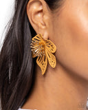 Paparazzi Jewelry Wonderland Wallflower - Brown Earring - Pure Elegance by Kym