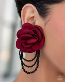 Paparazzi Jewelry Dramatic Dame - Red Post Earrings - Pure Elegance by Kym