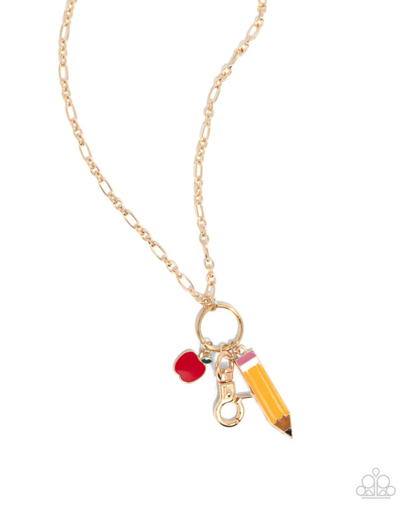 Paparazzi Jewelry First Day of School - Gold Necklace - Pure Elegance by Kym