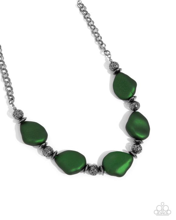 Paparazzi Jewelry Refulgent Reformation - Green Necklace - Pure Elegance by Kym
