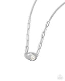Paparazzi Jewelry Tilted Tutor - White Necklace - Pure Elegance by Kym