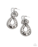 Paparazzi Jewelry Hammered Highway - White Earrings - Pure Elegance by Kym