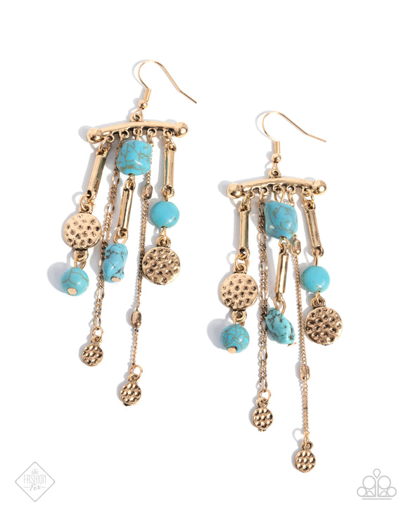 Paparazzi Jewelry Coachella Cascade - Blue Earrings - Pure Elegance by Kym