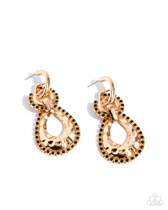 Paparazzi Jewelry Hammered Highway - Black Earrings - Pure Elegance by Kym