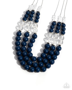 Paparazzi Jewelry Speckled Statement - Blue Necklace - Pure Elegance by Kym