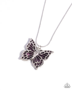 Paparazzi Jewelry Magical Metamorphosis - Purple Butterfly Necklace - Pure Elegance by Kym
